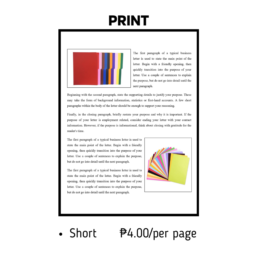 Short - Print Partial Colored